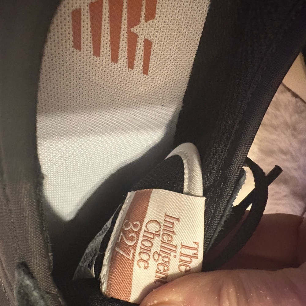 New Balance Women’s Black and White Athletic Sneakers with Gum Accents - Picture 6 of 9